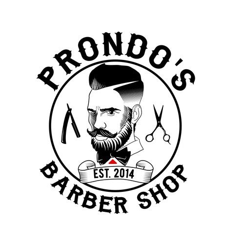 Vintage barber logo design